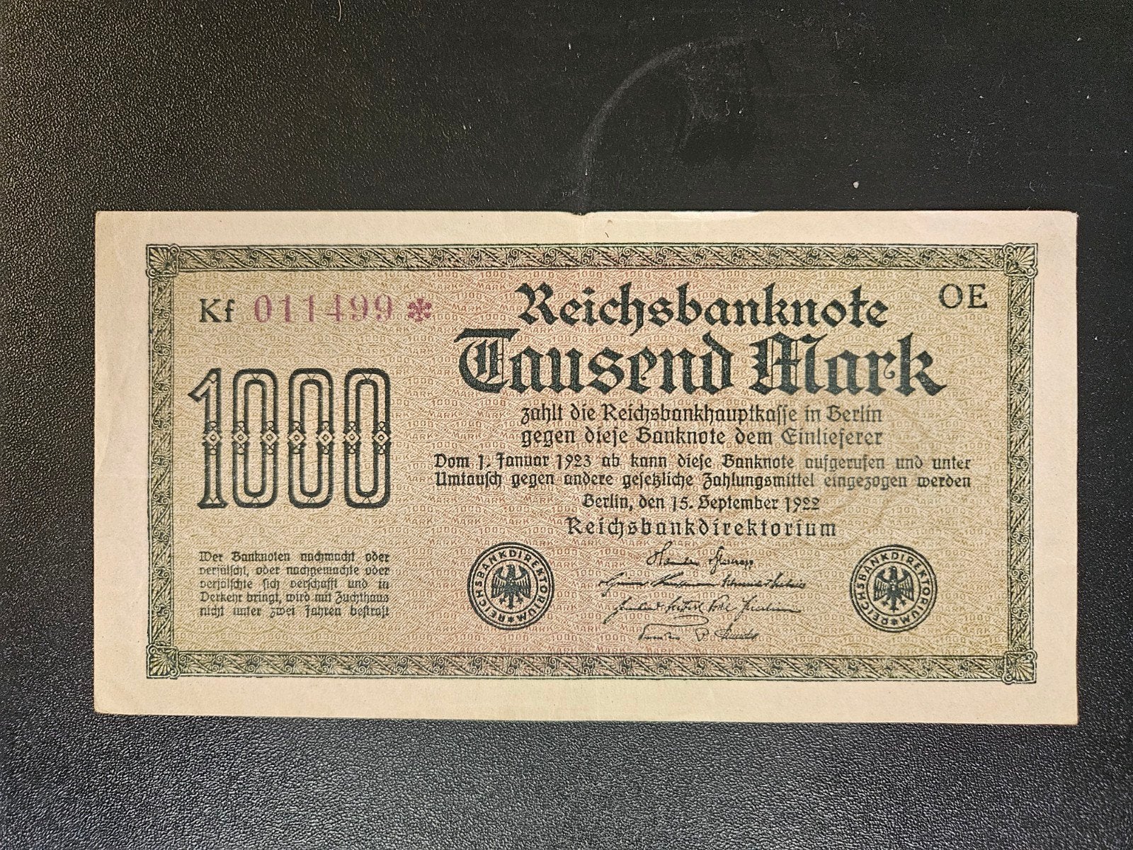 Duitsland pick 76d 1922, Verzenden, Duitsland, Los biljet