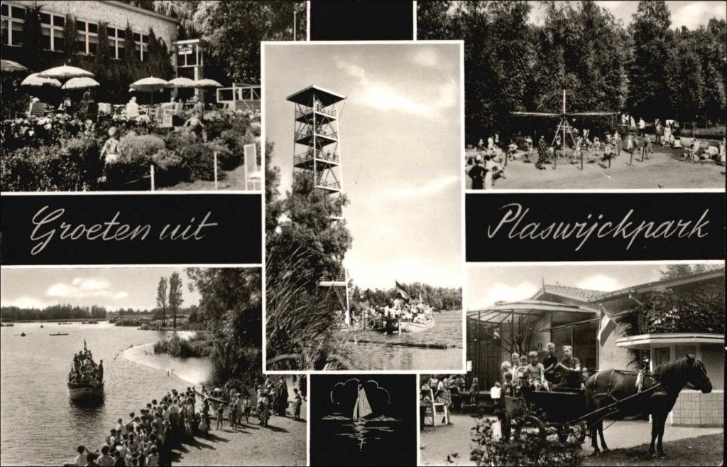 Rotterdam N Plaswijckpark 1959. - 5-vensterkaart. -, Verzamelen, Ophalen, 1940 tot 1960, Ongelopen, Zuid-Holland