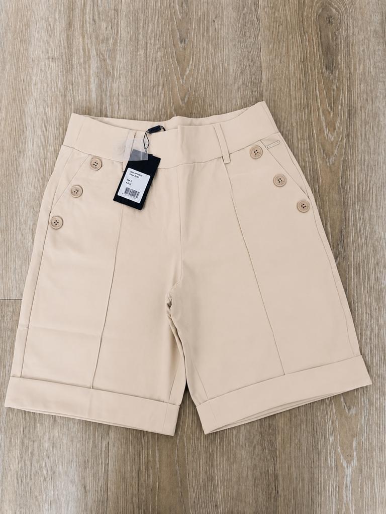 Mi Piace travelstof bermuda - korte broek Maat: S of M Beige, Kleding | Dames, Broeken en Pantalons, Maat 38/40 (M), Kort, Beige