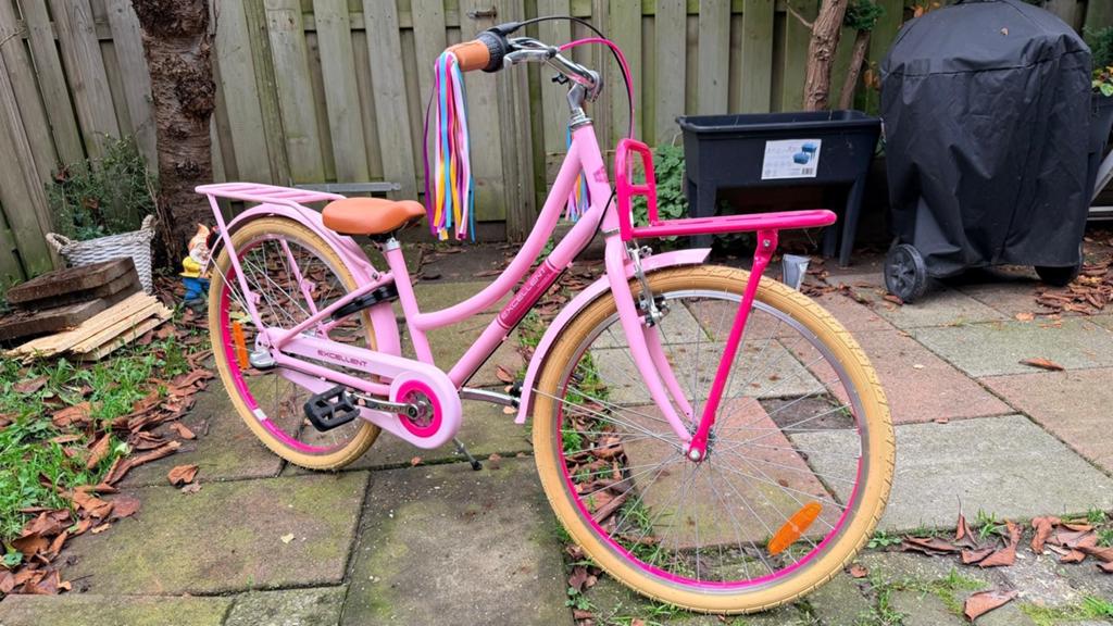 Volare Excellent Kinderfiets 24 inch Roze, Ophalen, Terugtraprem, 24 inch, Handrem