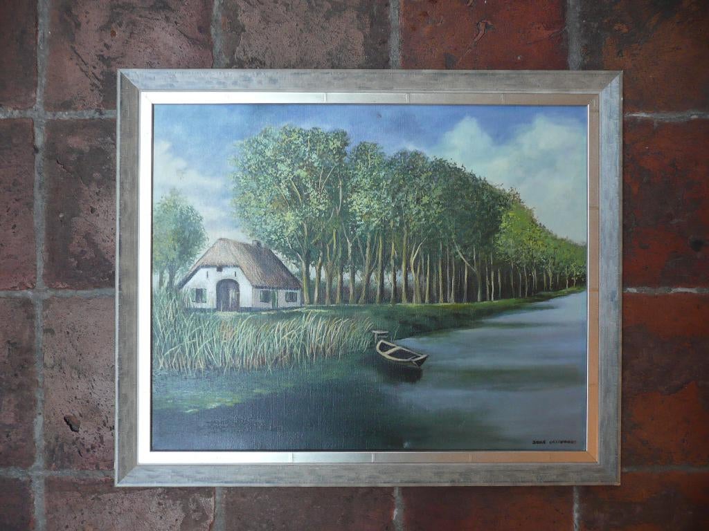 schilderij Joke Ossevoort (Bouwmeester) Apeldoorns kanaal, Antiek en Kunst, Kunst | Schilderijen | Klassiek, Ophalen