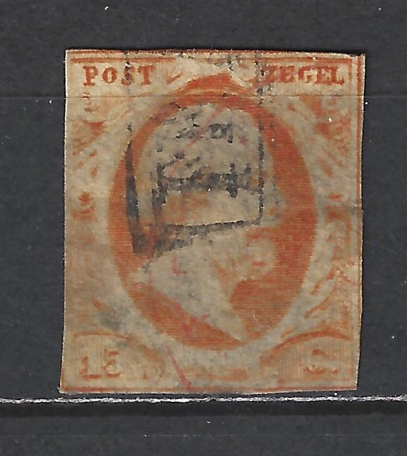 Nederland 3 geb Willem III 1852 ; 1e postzegel van Nederland, Ophalen of Verzenden, T/m 1940, Gestempeld