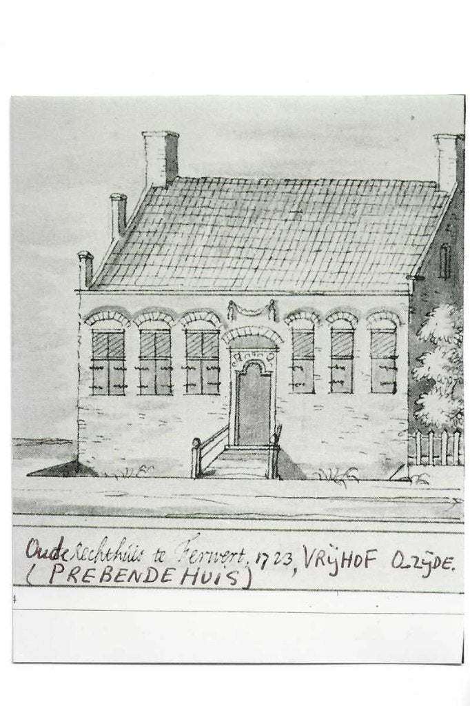ferwert  1723  rechthuis  prebende huis 12x9,5cm, Verzenden, 1980 tot heden, Foto, Zo goed als nieuw