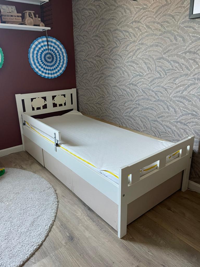 Kritter Peuterbed 70x160 met bedlades, matras en meer, Kinderen en Baby's, Kinderkamer | Bedden, Ophalen, 70 tot 85 cm, 140 tot 160 cm