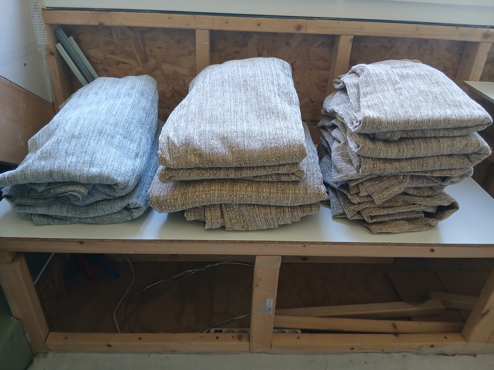 vintage jaren 70 gordijnen van een heel huis, Ophalen, Overige materialen, Bruin, Gordijn