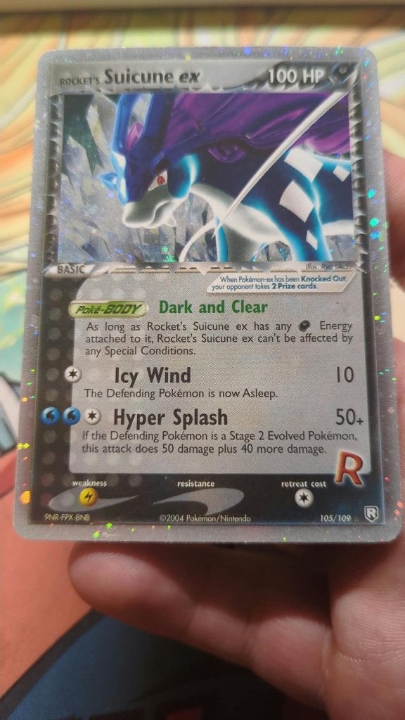 Rocket's Suicune EX, Ophalen, Zo goed als nieuw, Losse kaart, Foil