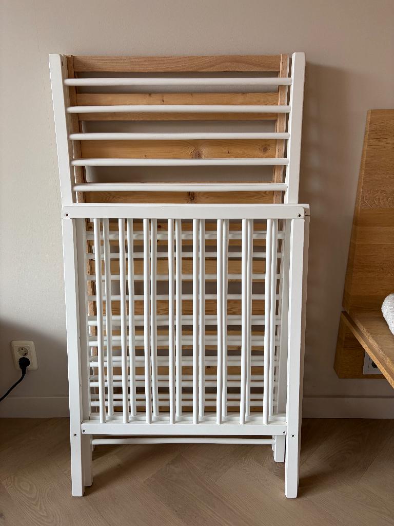 Ledikant I 120x60 cm I wit I met uitneembare spijlen, Kinderen en Baby's, Ophalen, Gebruikt, Ledikant