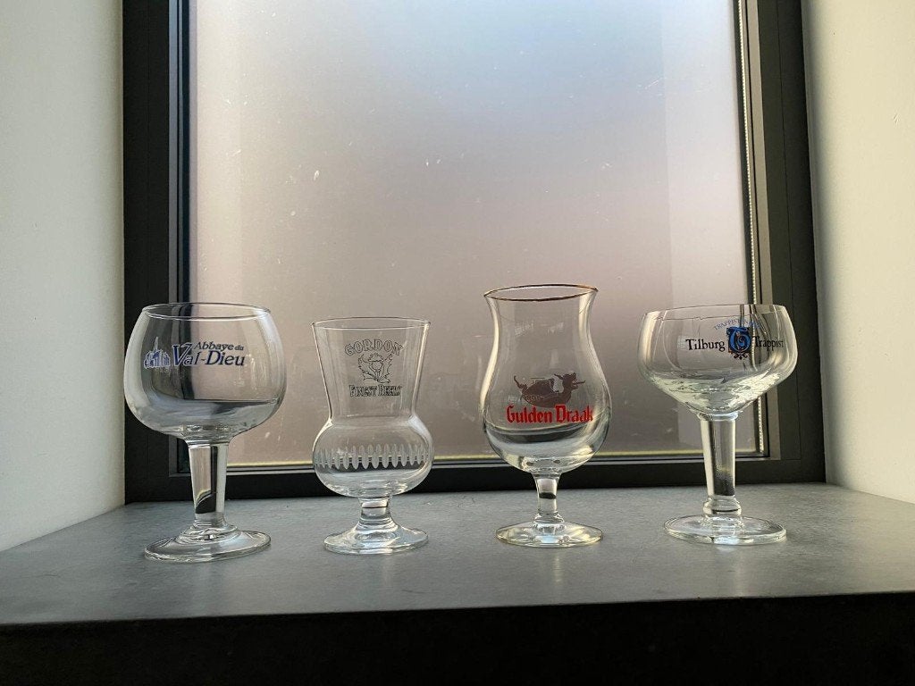 4 schitterende speciaalbier bokalen, Ophalen of Verzenden, Nieuw, Glas of Glazen, Overige merken