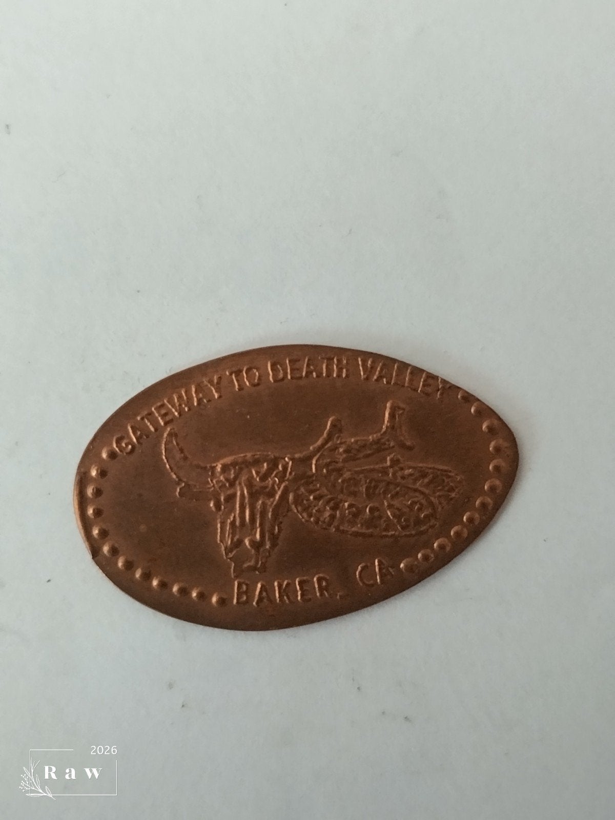 Pressed Penny 'Gateway to Death Valley' Baker, CA, Ophalen of Verzenden, Overige materialen