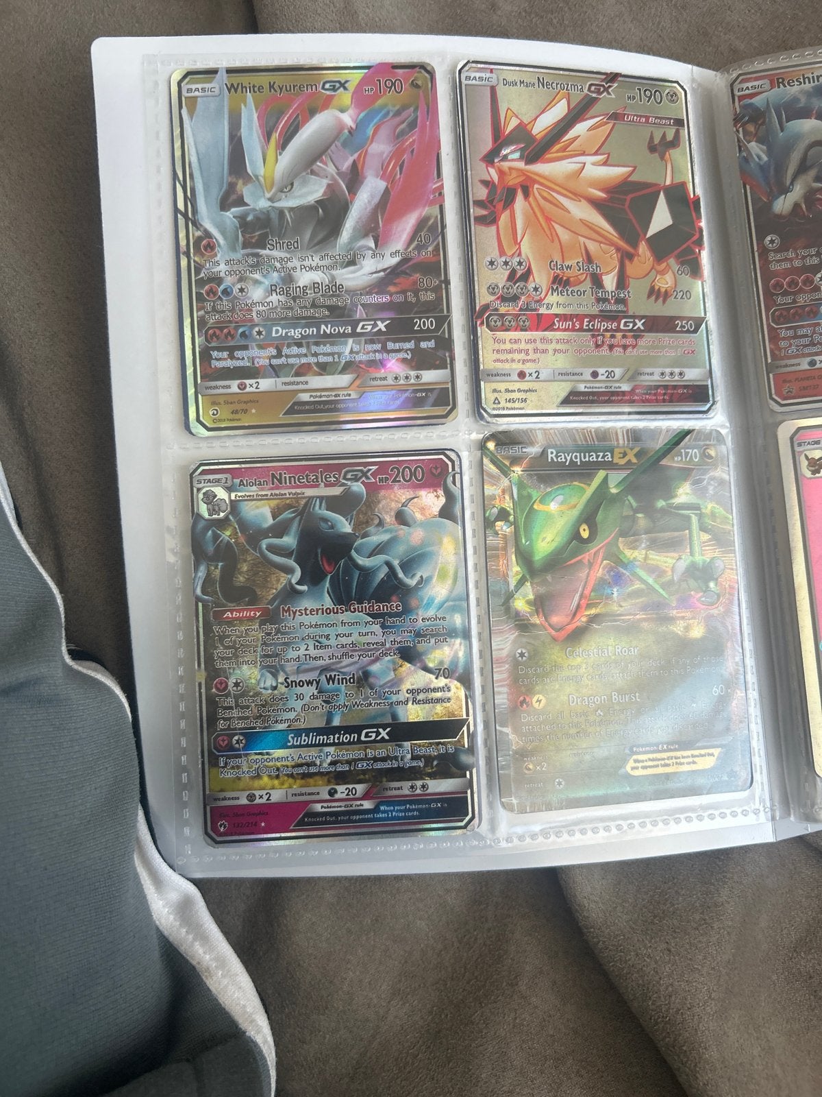 Zeldzame Pokémon GX kaarten - White Kyurem, Necrozma, Nineta, Ophalen of Verzenden, Zo goed als nieuw, Meerdere kaarten, Foil