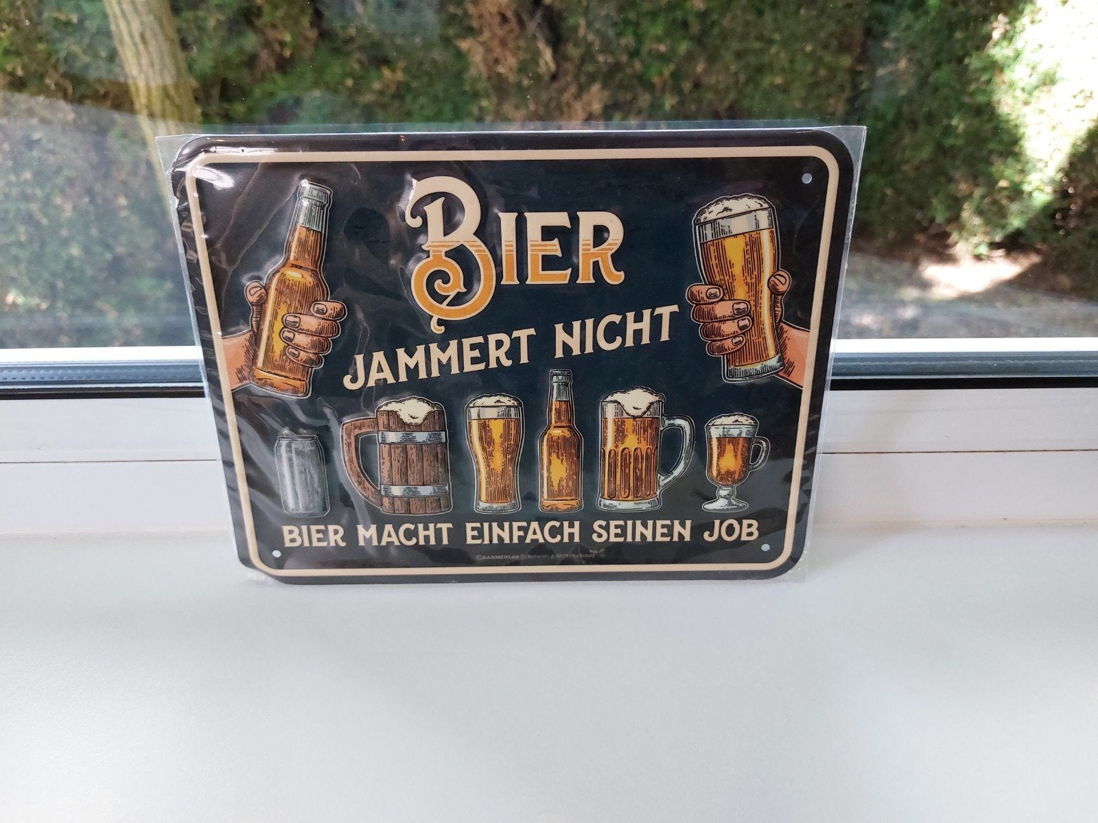 Bier Jammert Nicht - Metalen Wandbord voor mancave  nieuw!, Ophalen