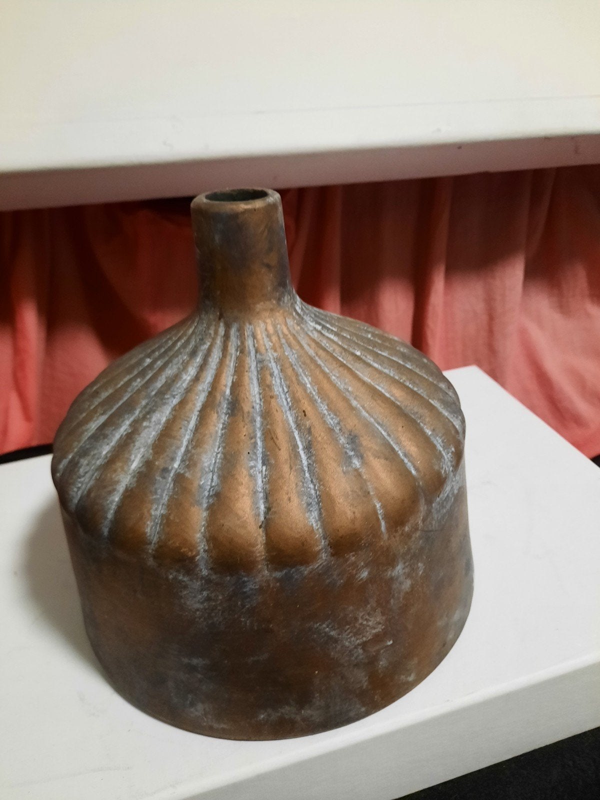 Antieke koperen trechter/vaas - Uniek decoratiestuk, Ophalen of Verzenden