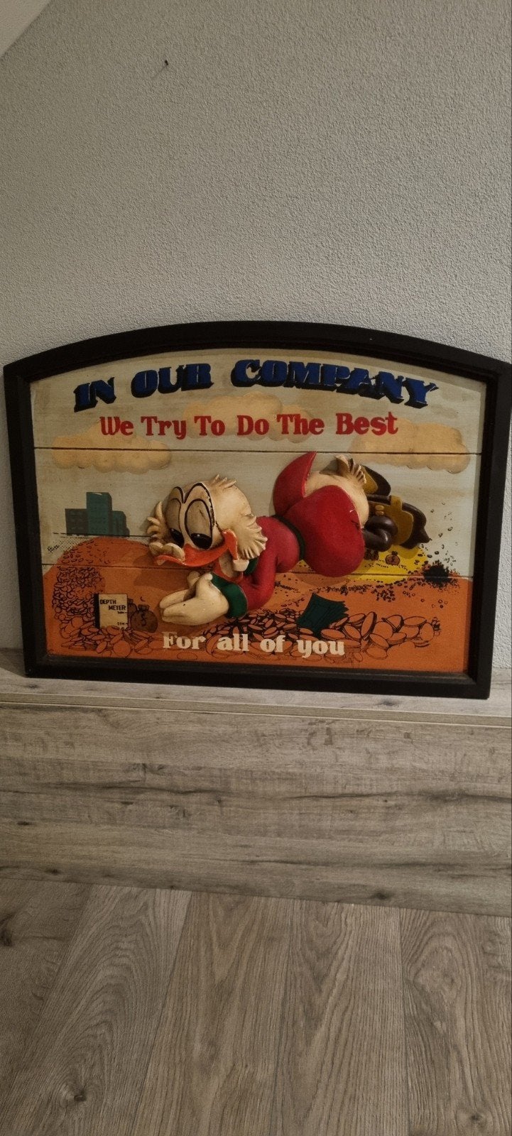 Disney Oom Dagobert 3D houten wandbord, Verzamelen, Ophalen of Verzenden