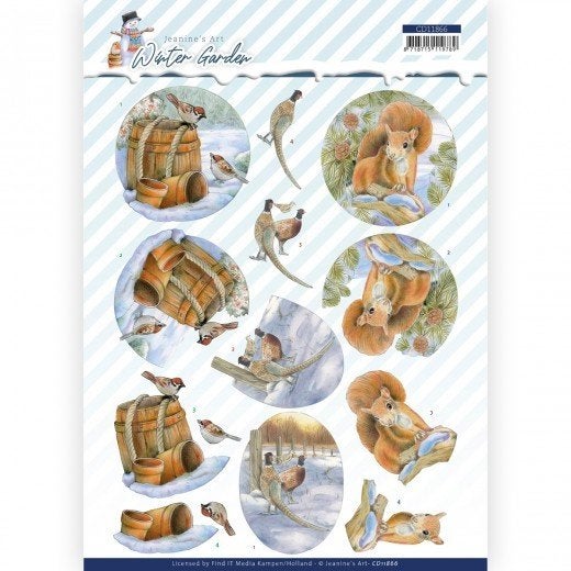 Jeanine's Art CD11866 Winter Garden Pheasant 3D knipvel A4, ., Nieuw, Ophalen of Verzenden, .