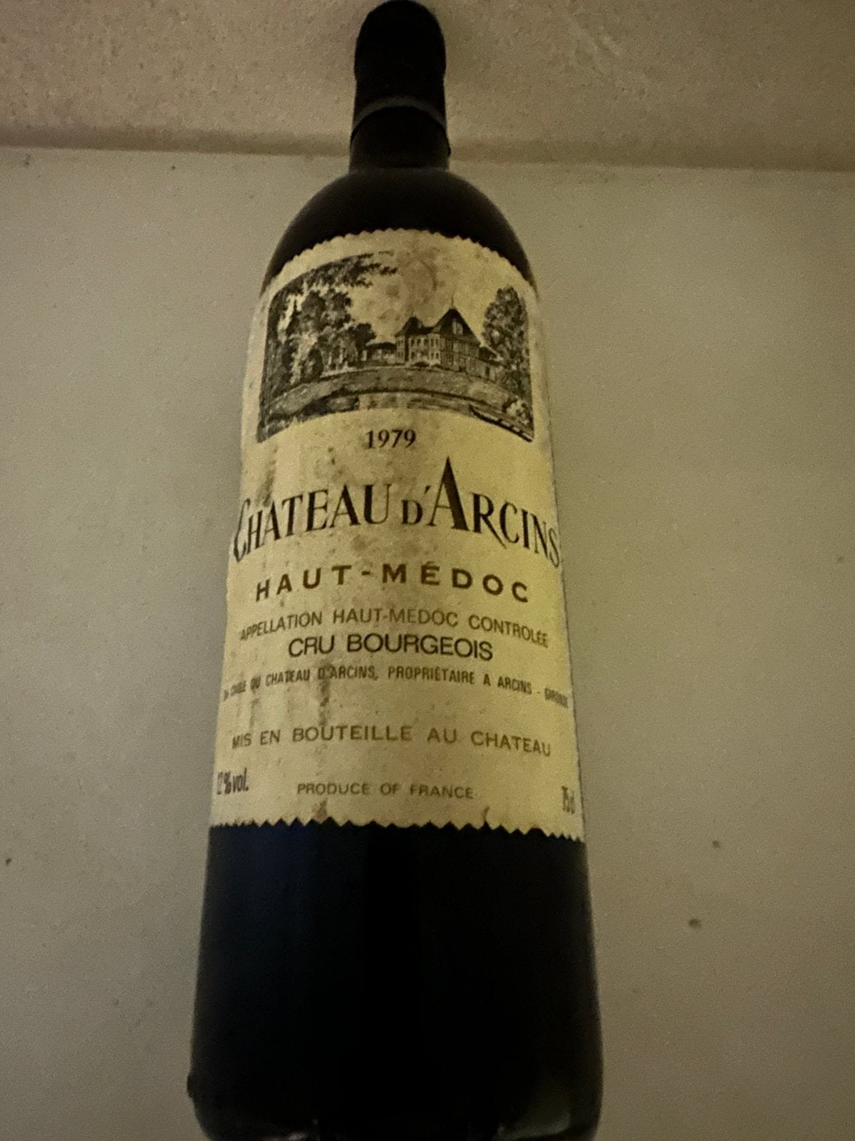 Chateau D’Arcins Haut-Medoc Cru Bourgeois 1979, Gebruikt, Frankrijk, Ophalen of Verzenden, Rode wijn