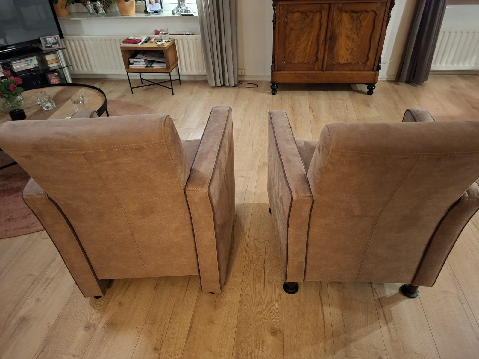 2 fauteuils zgan 50€ voor beide stoelen samen, Ophalen, Overige materialen, Minder dan 75 cm, Zo goed als nieuw