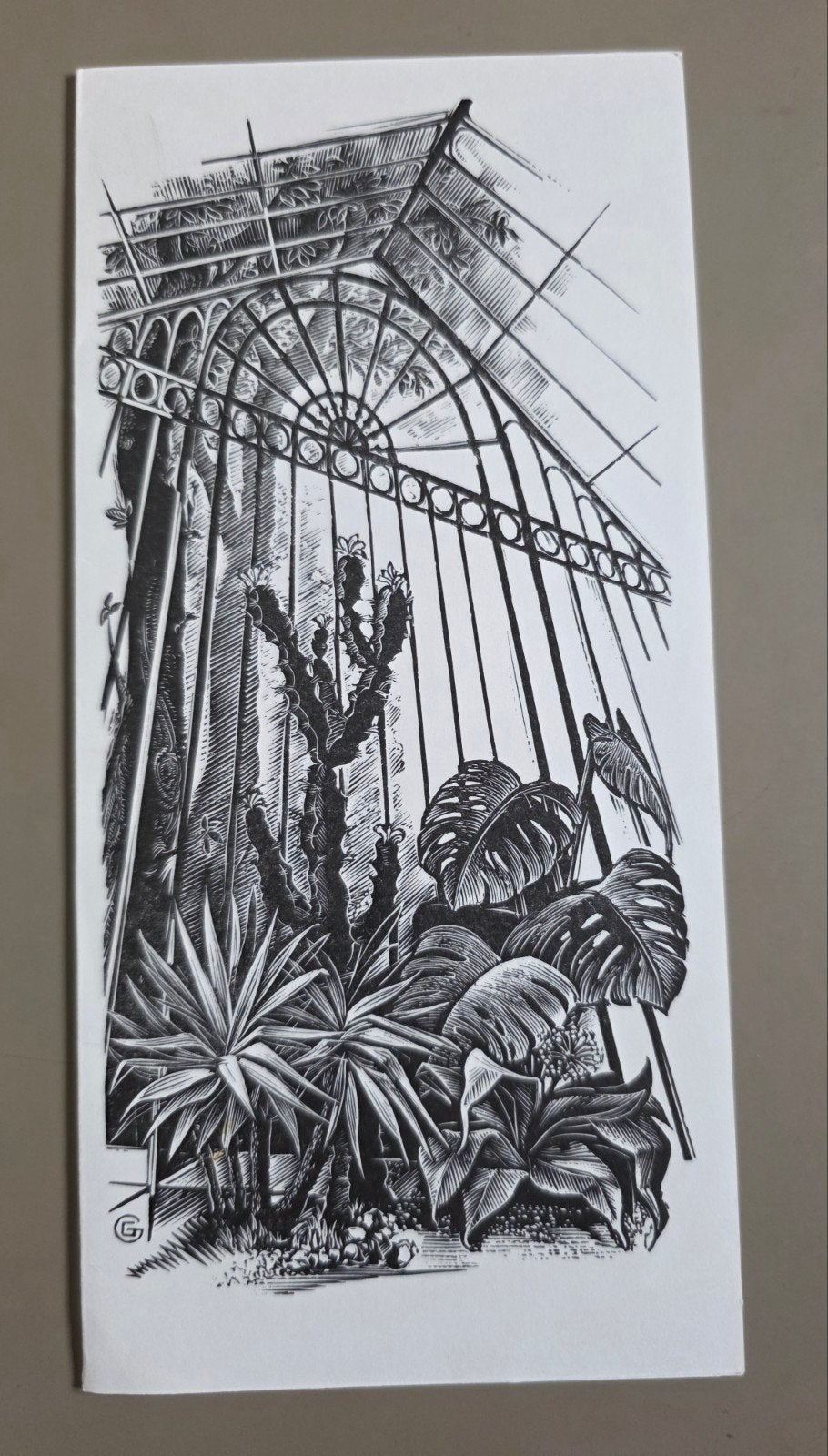 048) KLEINGRAFIEK GERARD GAUDAEN 1984, 22 cm, Gravure, Flora en Fauna, 10 cm