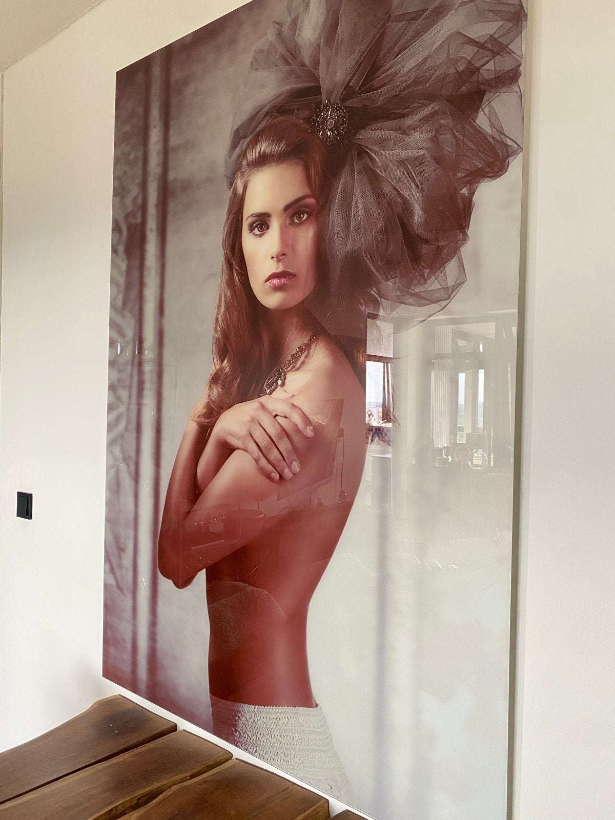 Groot formaat kunstprint van vrouw met hoed, Ophalen, 75 – 100, 50 tot 75 cm, Print
