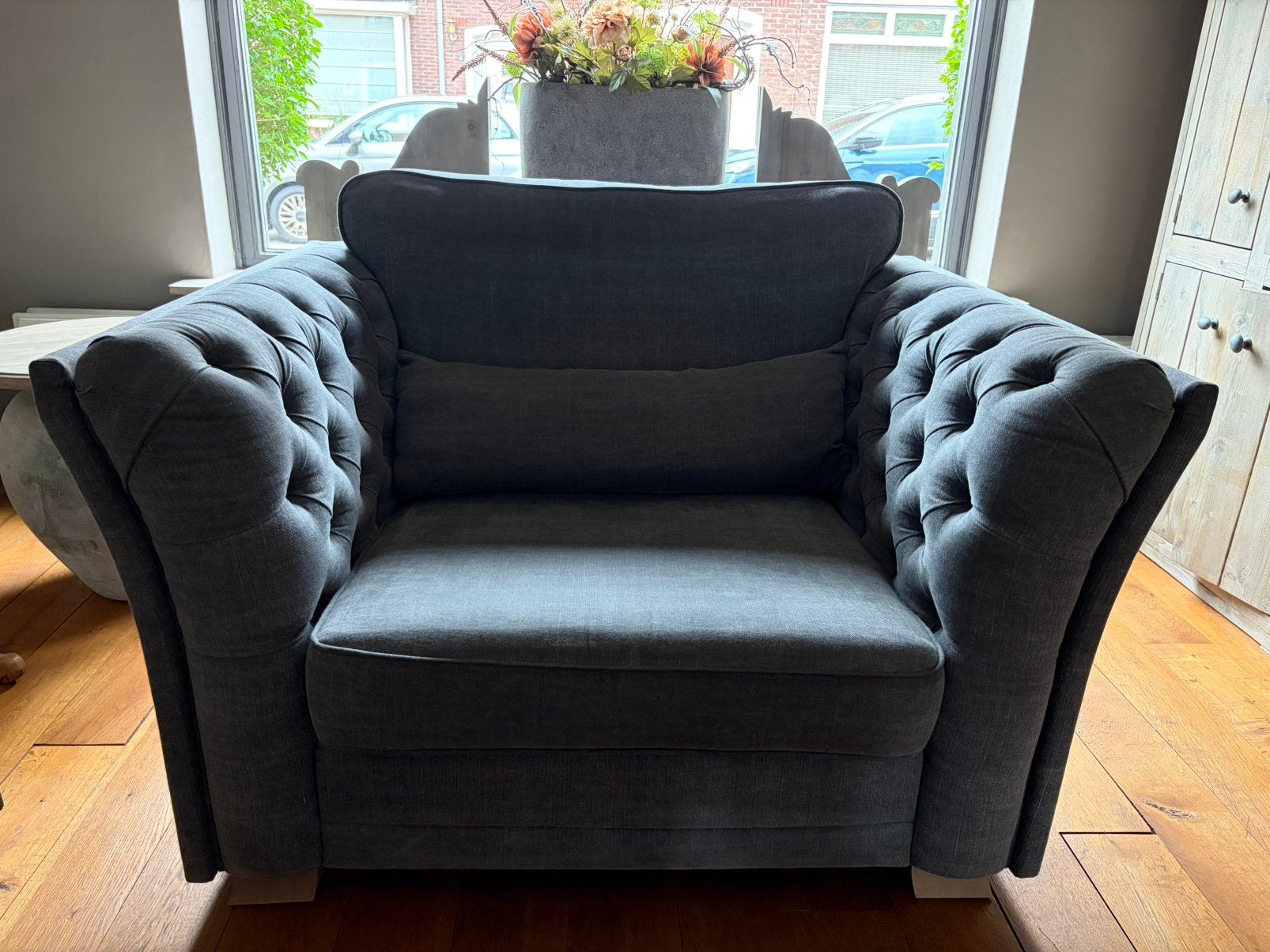 1,5 zits Fauteuil incl. hocker, Ophalen, Gebruikt, Eenpersoons, 75 tot 100 cm