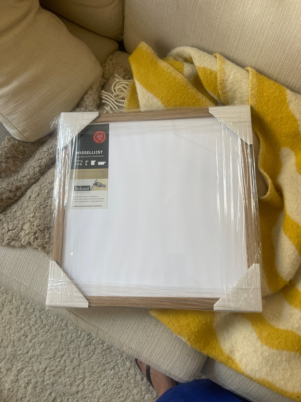 Nieuwe houten wissellijst 40x40 cm, Ophalen, Bruin, Nieuw, Fotolijst