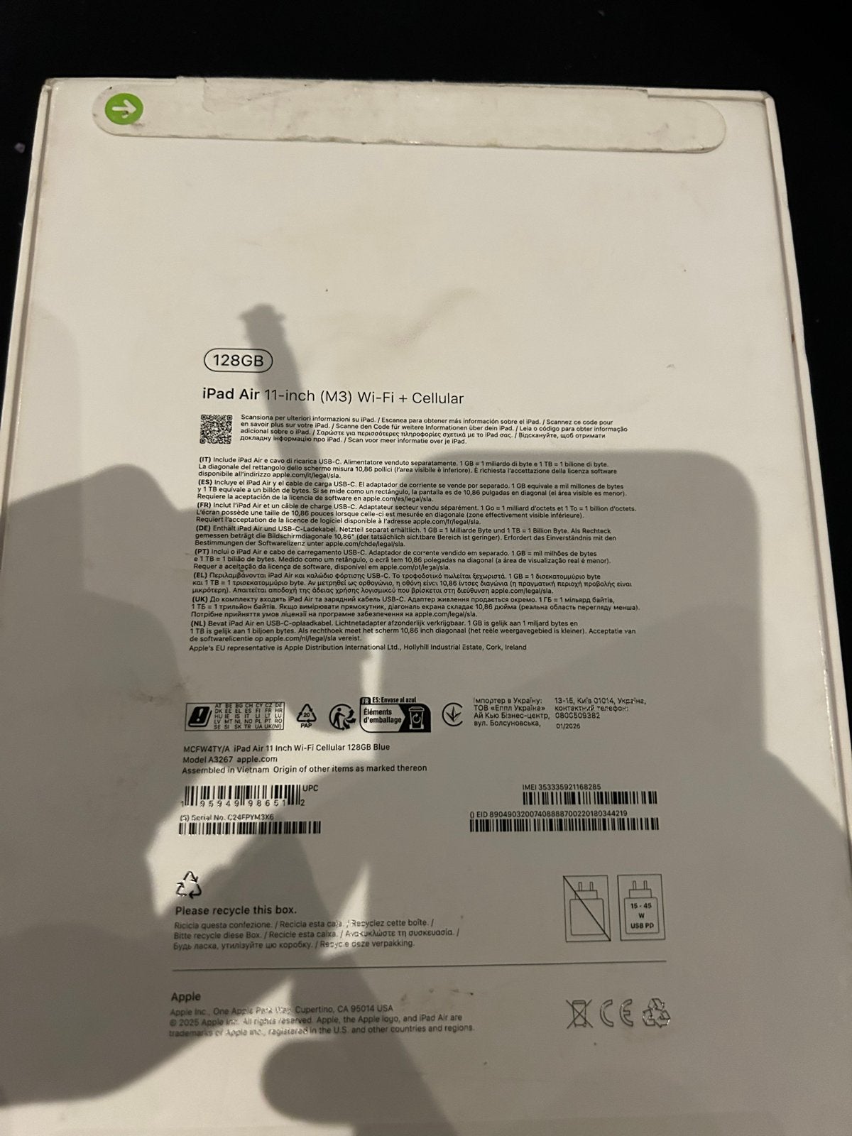 Nieuwe iPad Air 11-inch (M3) Wi-Fi + Cellular 128GB