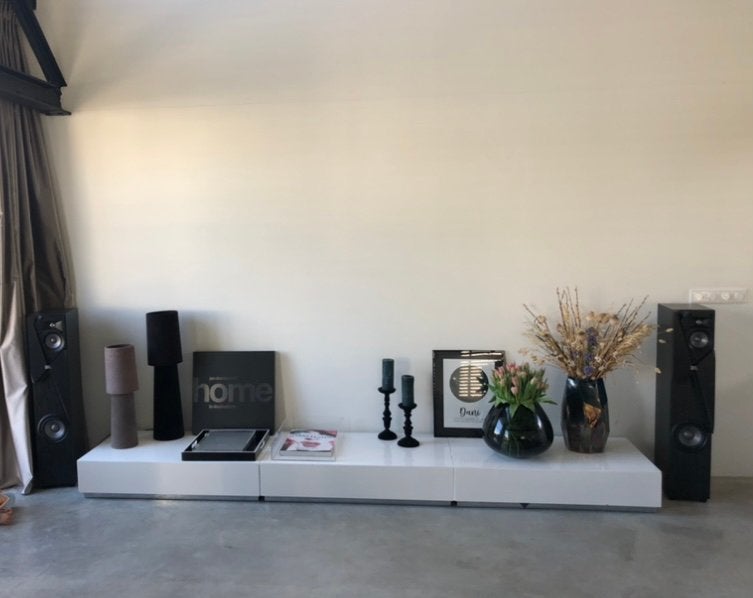 Tv meubel wit, Ophalen, Overige materialen, Gebruikt, 200 cm of meer