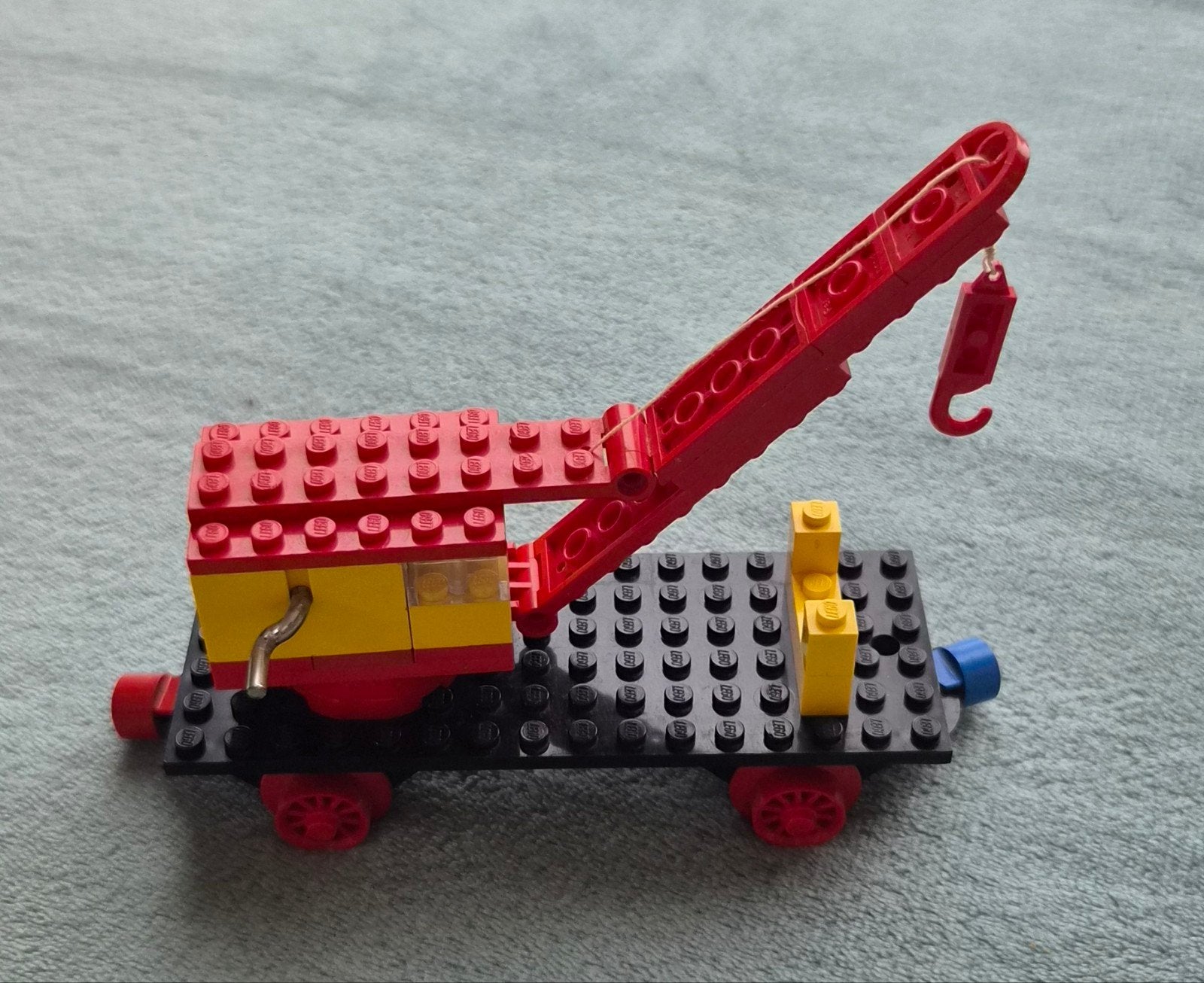 Lego trein 4,5 & 12 Volt rails hijskraan wagon (set 128), Gebruikt, Lego, Ophalen of Verzenden, Compleet