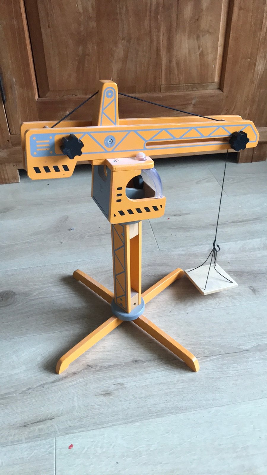 Hape houten hijskraan, Ophalen of Verzenden, Zo goed als nieuw