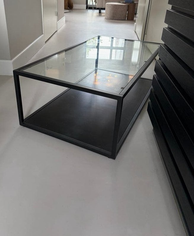Goossens Blackhill salontafel zwart, Ophalen, 100 tot 150 cm, 50 tot 100 cm, Rechthoekig