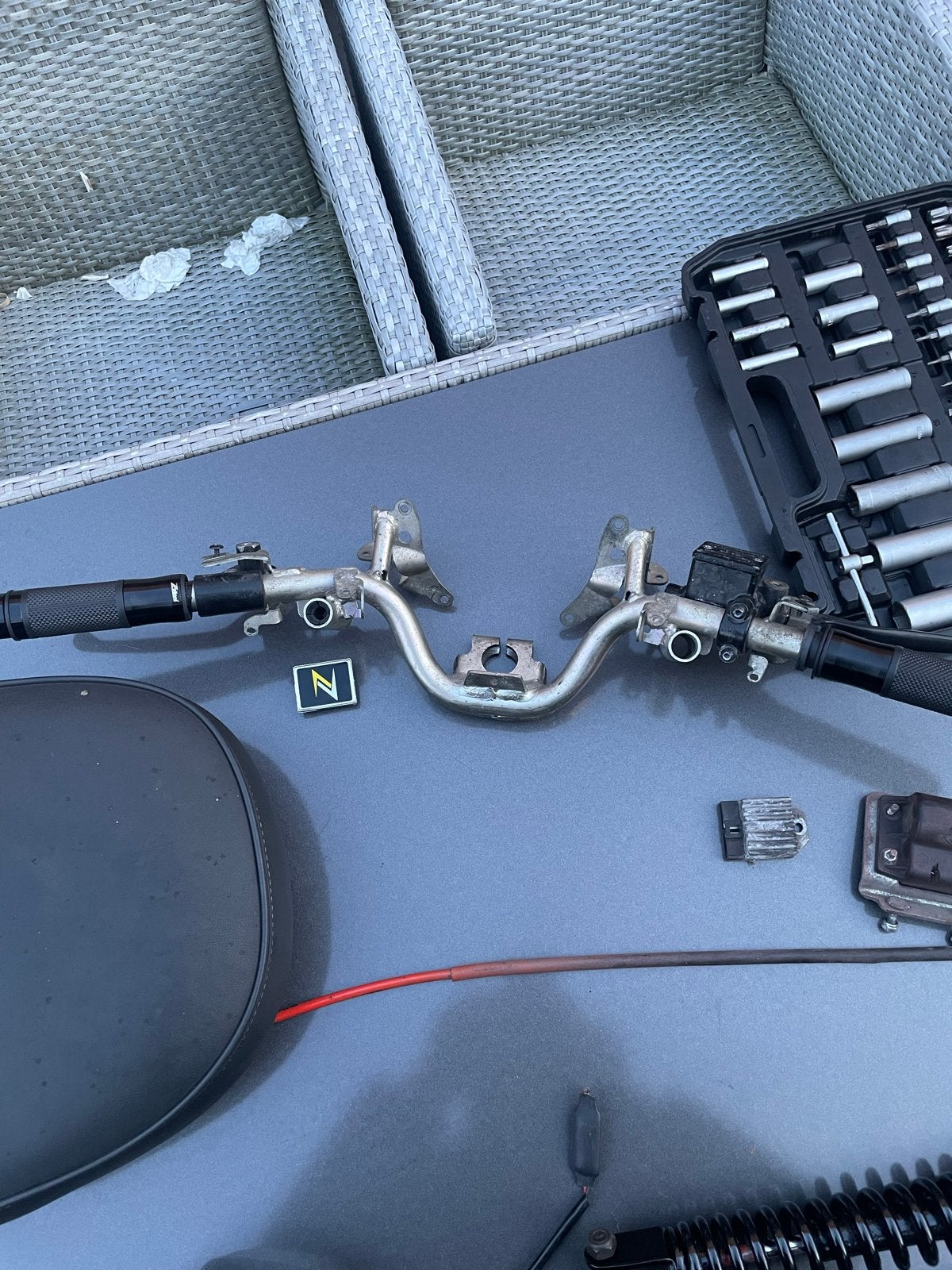 Vespa Sprint Stuur met Zelioni Handvaten en Bar Ends, Ophalen of Verzenden, Gebruikt, Overige typen, Vespa