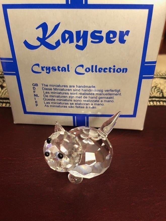 Kristallen beeldje poes swarovski - handgemaakt, Verzamelen, Swarovski, Ophalen of Verzenden, Zo goed als nieuw, Figuurtje