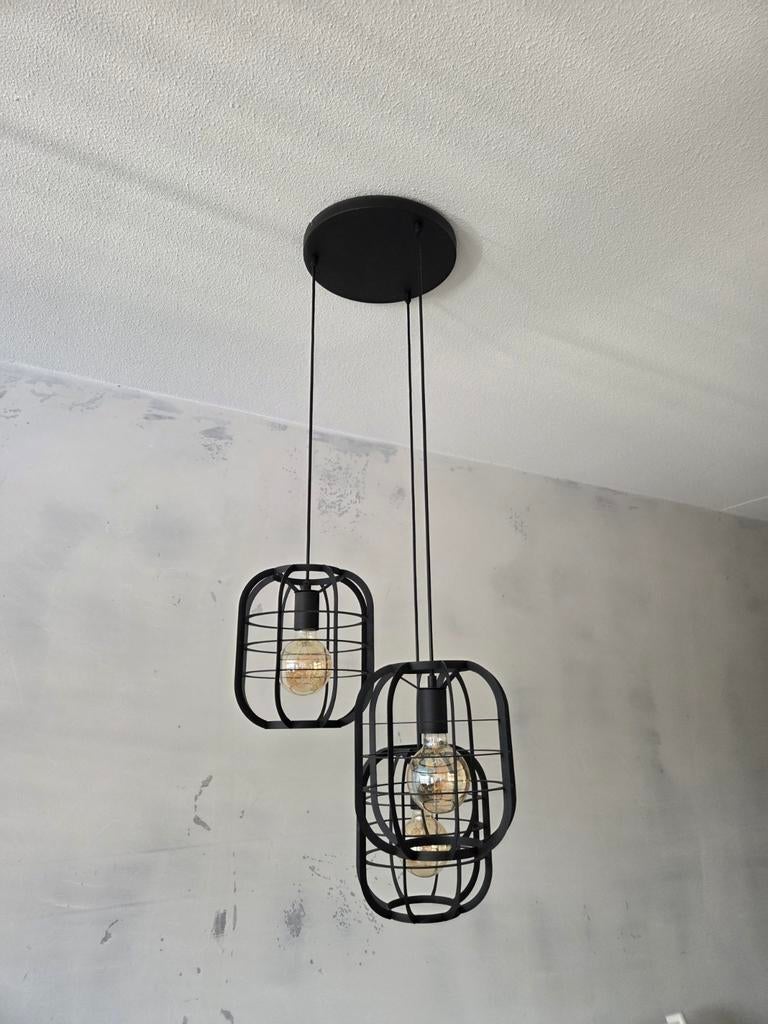 Industriële hanglamp zwart, Overige materialen, Zo goed als nieuw, Industrieel, E27 (groot)