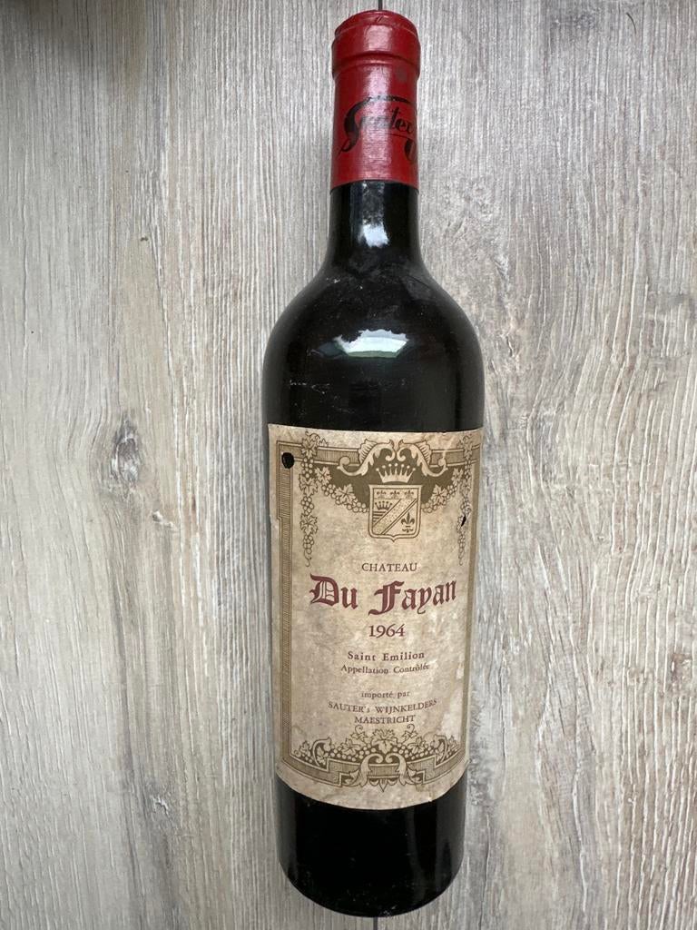 Chateau Du Papan 1964 Saint-Emilion, Verzamelen, Wijnen, Gebruikt, Frankrijk, Ophalen of Verzenden, Rode wijn
