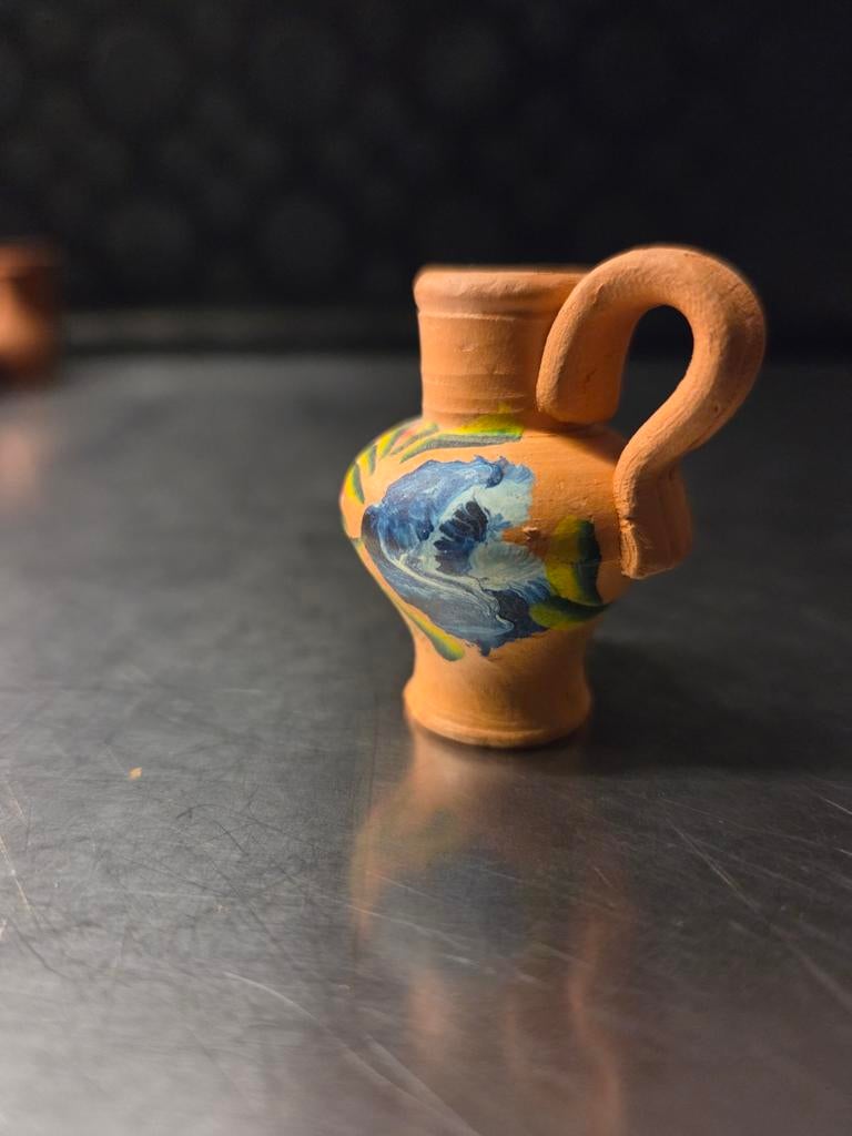 Miniatuur Portugees Kruikje met Bloemen, Antiek en Kunst, Ophalen of Verzenden