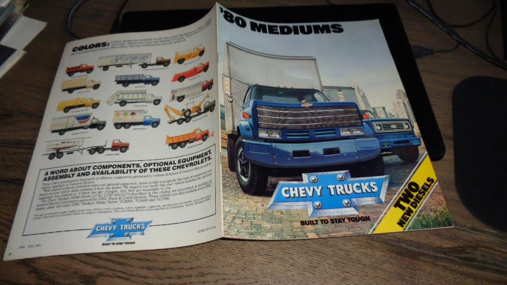 USA Folder CHEVY TRUCKS  ,  MEDIUMS   1980, Verzenden, Nieuw, Overige merken
