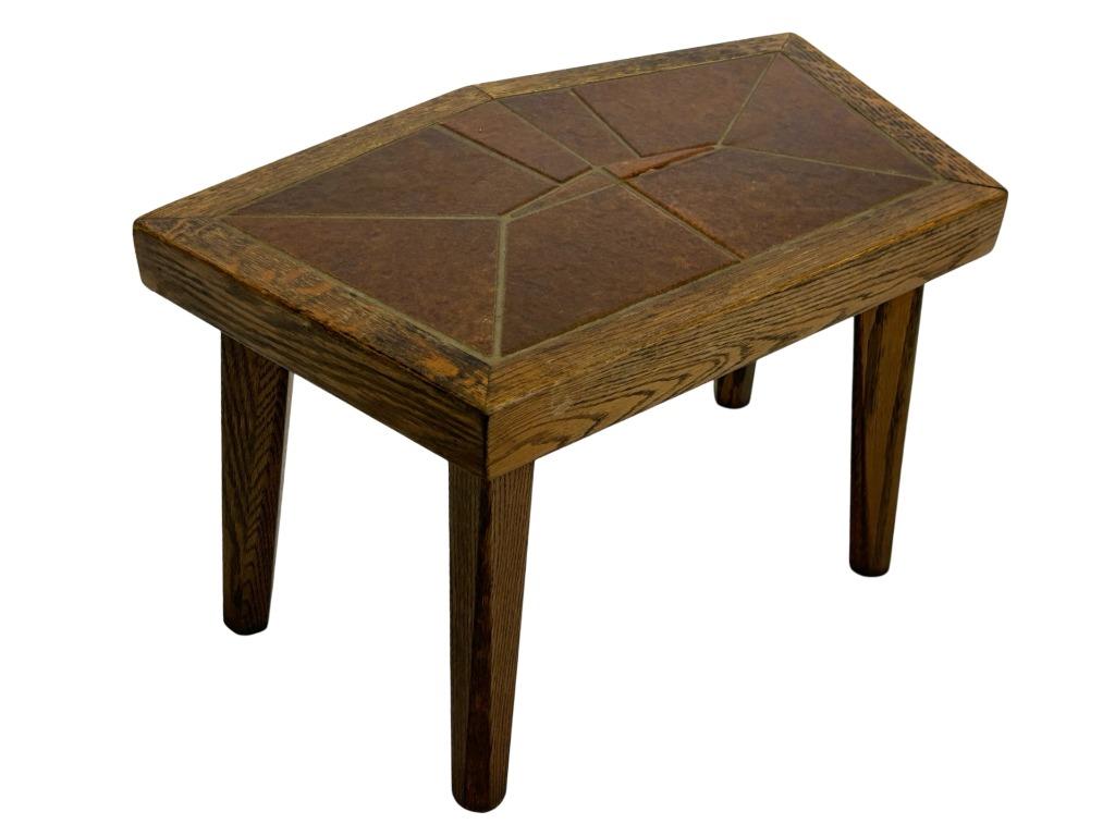 Vintage Bijzettafel Jaren 60 Eiken Steen Tafeltje Design