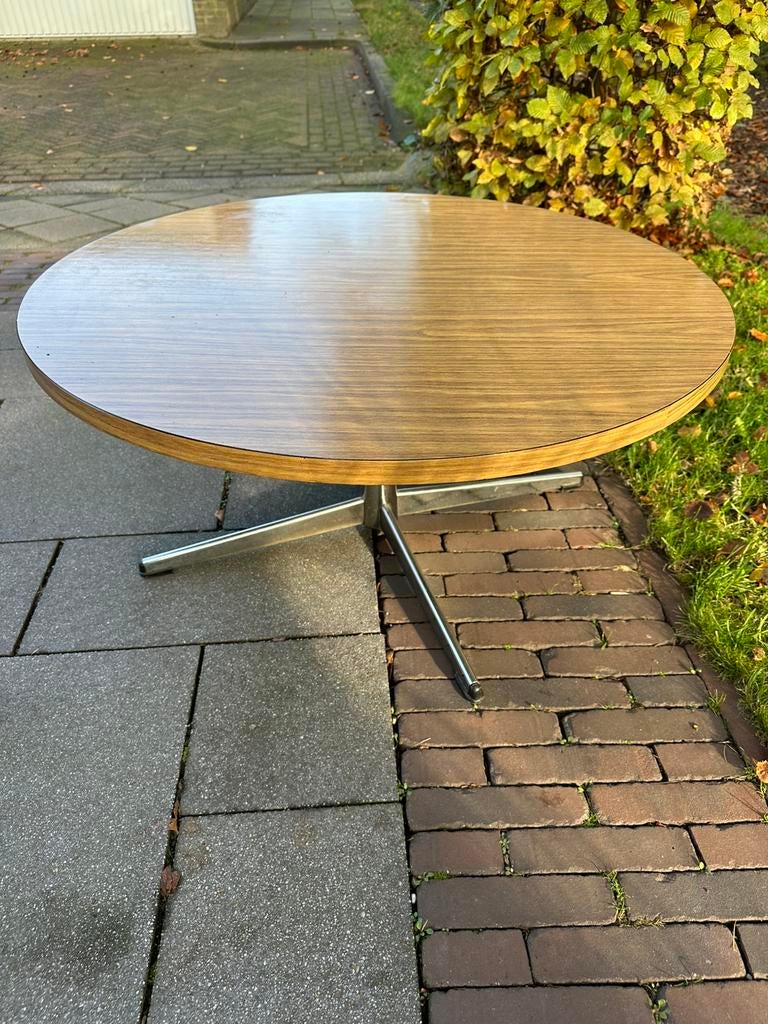 Seventies ronde salontafel, Huis en Inrichting, Ophalen, Gebruikt, Rond, 50 tot 100 cm