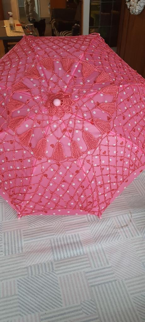 Paraplu / parasol  2 ,roze met roze sprei, Ophalen of Verzenden, Nieuw, Roze