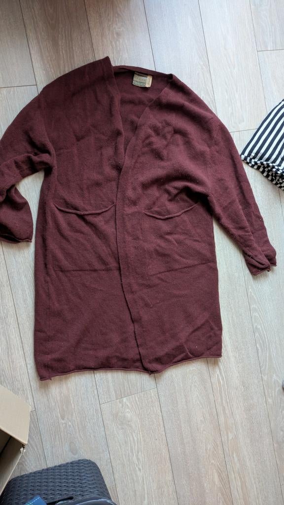 Prachtig lang wollen vest van Eribé l/xl, Maat 42/44 (L), Zo goed als nieuw, Rood, Eribé