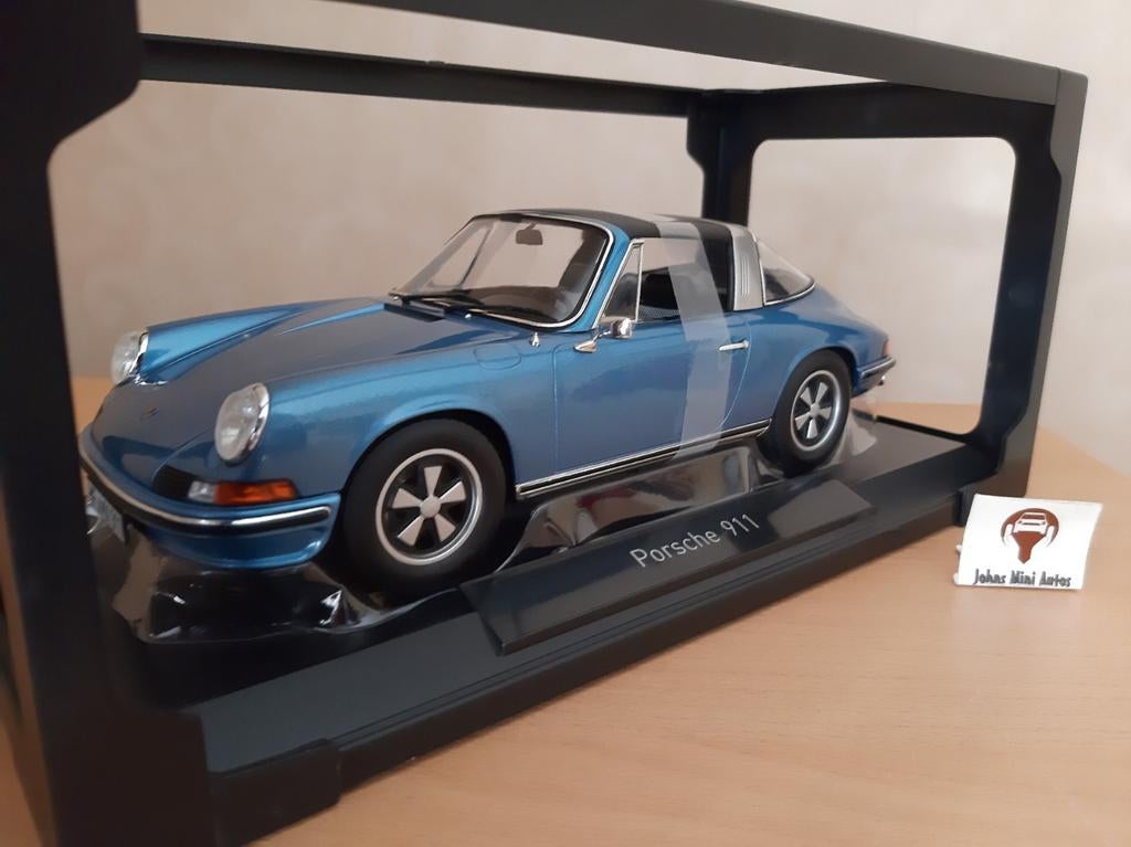 Porsche 911 Targa S 2.4 1973 Blauw-Metallic van Norev 1:18