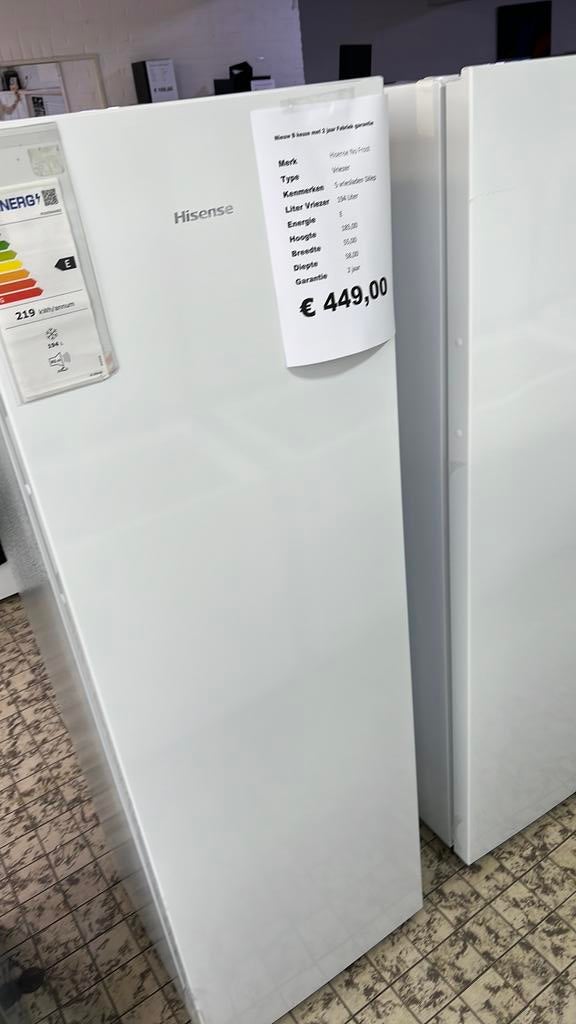 Hisense vriezer nieuw no frost 186 liter h169b55d55, Vrieskast, Hisense, Hisense, Nieuw