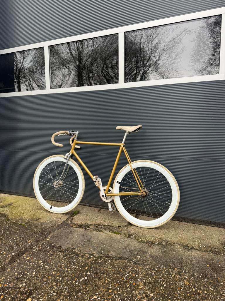 Vintage Goud-Metallic Path Racer Tange Steel & ITM Italian, Ophalen, Zo goed als nieuw, Staal
