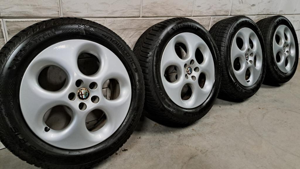 Lichtmetalen velgen Alfa 147 156 Spider 205/55/16, Auto-onderdelen, Banden en Velgen, Gebruikt, 16 inch, Banden en Velgen, Personenwagen