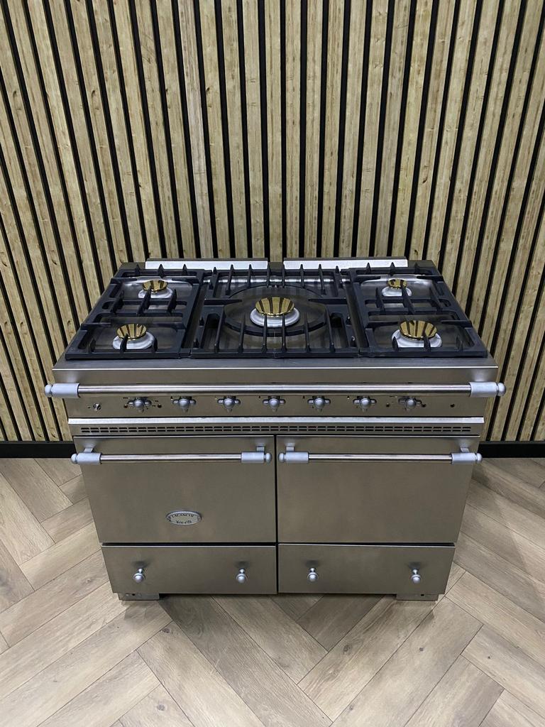 Lacanche Inox 100cm Dubbele Oven + Hete Lucht in Nette Staat, Warmhoudplaat, 60 cm of meer, Ophalen of Verzenden, Zo goed als nieuw