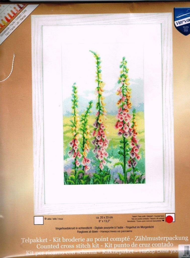 Cado vervaco borduurpakket vingerhoedskruid  146870 op=op, Ophalen of Verzenden, Nieuw, Handborduren, Borduurpakket