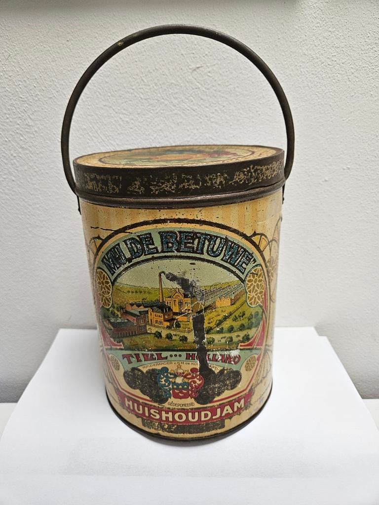 Antiek De Betuwe Tiel Blik Huishoudjam ca. 1920, Ophalen of Verzenden