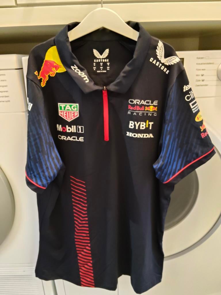 Red Bull Racing Polo Shirt - Nieuwstaat, Maat 52/54 (L), Castore, Zwart, Ophalen of Verzenden