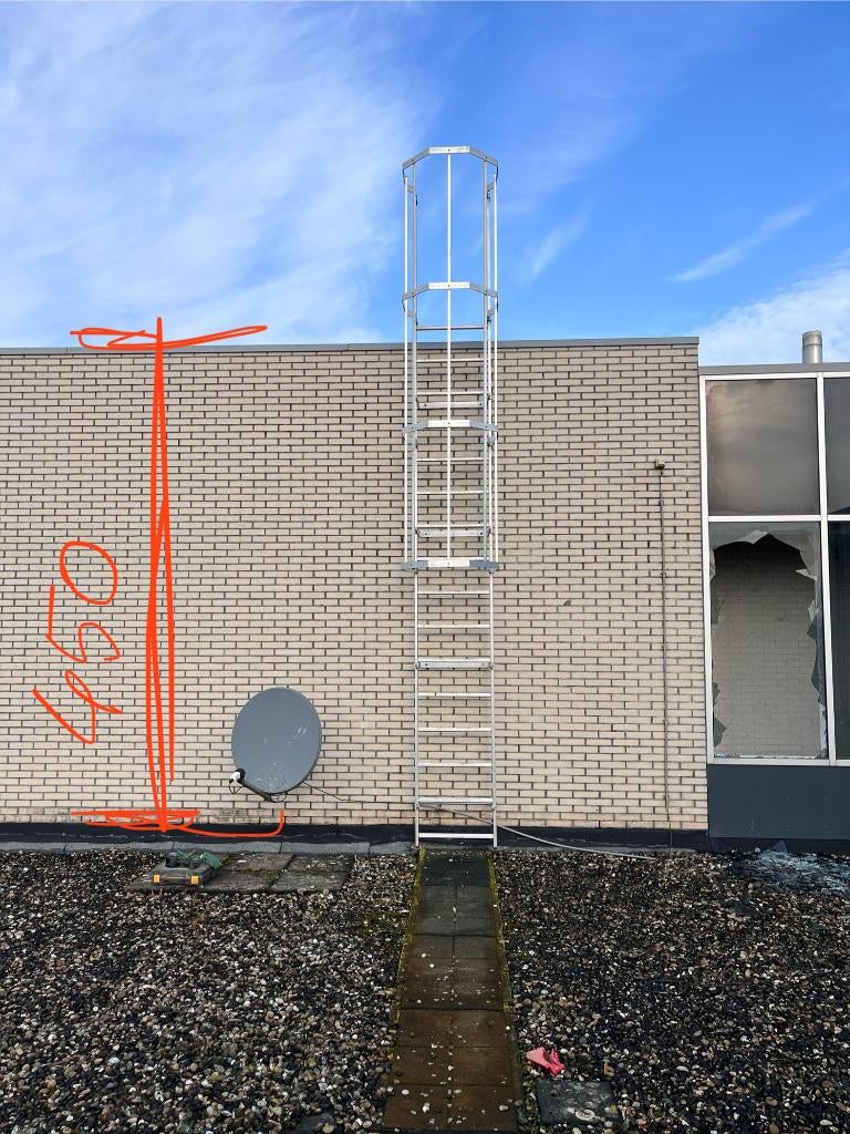 Brandtrap, vluchtladder, kooiladder, dakladder., Ophalen, Gebruikt, Ladder, 4 meter of meer