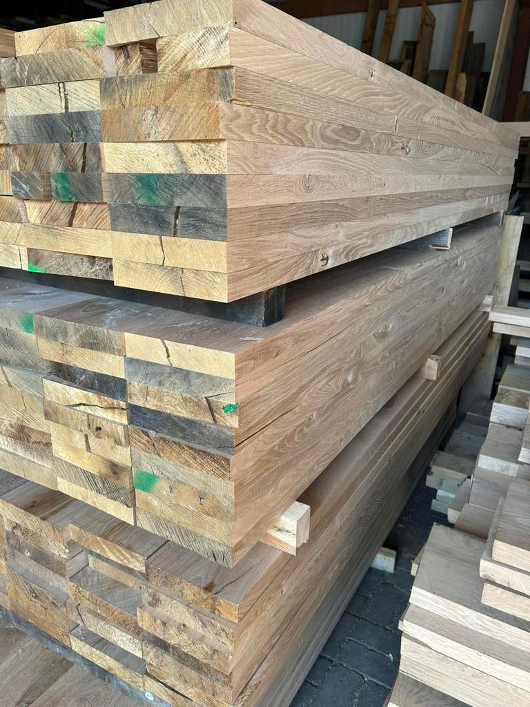 Eiken balken 40mm 4cm planken geschaafd gedroogd traptreden, Doe-het-zelf en Verbouw, Hout en Planken, Ophalen, 25 tot 50 mm, Eiken