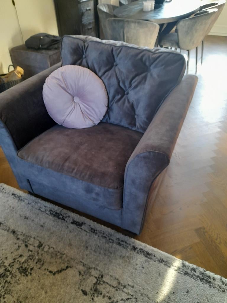 Hoekbank, fauteuille en hocker, Huis en Inrichting, Fauteuils, Zo goed als nieuw, Stof, 125 cm of meer, Minder dan 75 cm, Ophalen of Verzenden